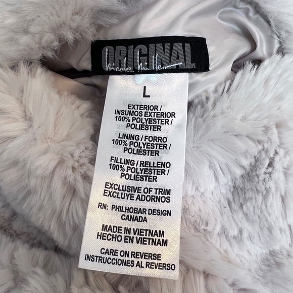 Nicole‎ Miller Elegant Faux Fur Cream Reversible Vest Sleeveless Pockets Large - Picture 2 of 10